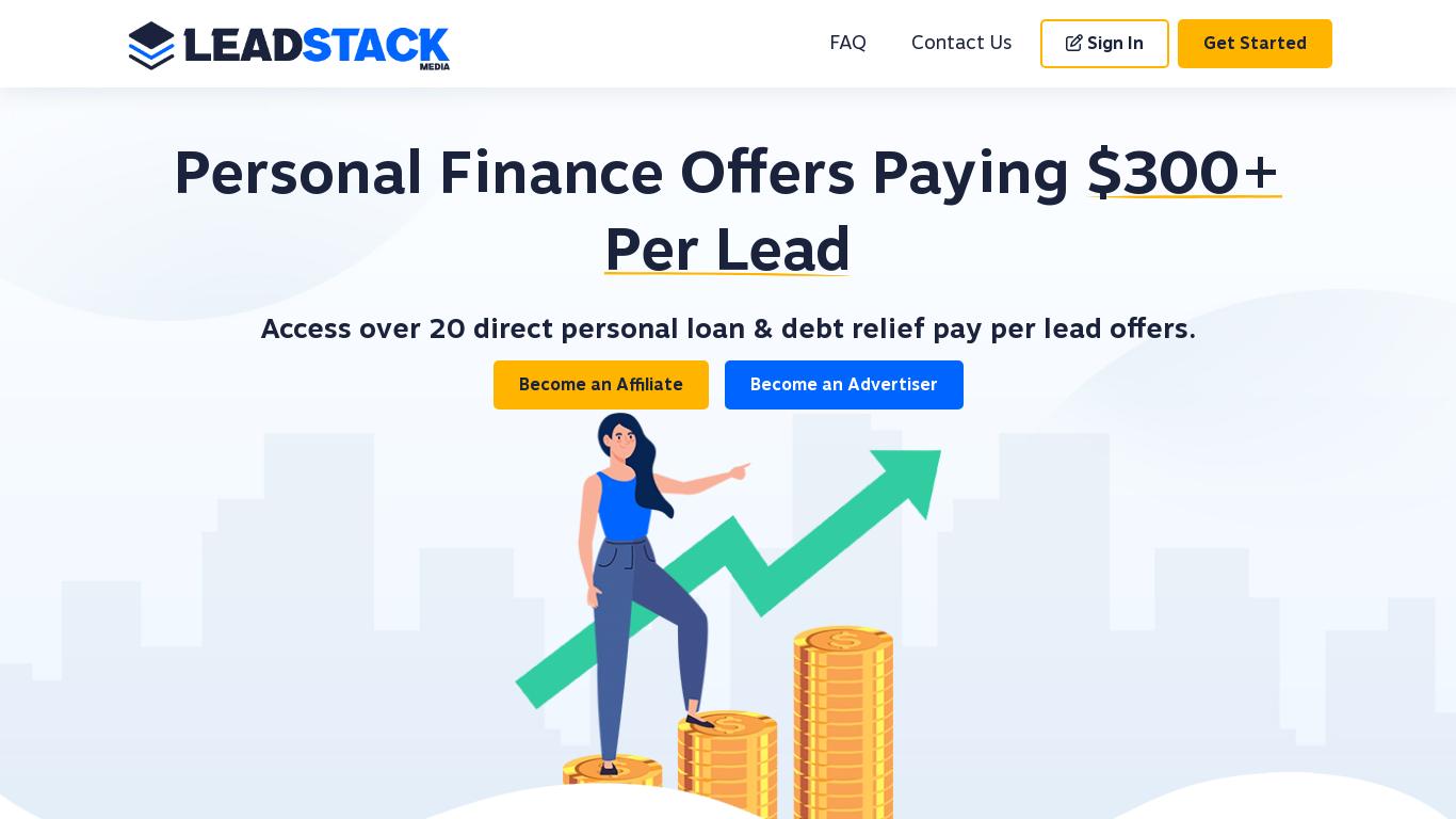Lead Stack Media provide the USA's leading loan affiliate offers, with payouts ranging up to $300 per lead. Increase your payout & register today.