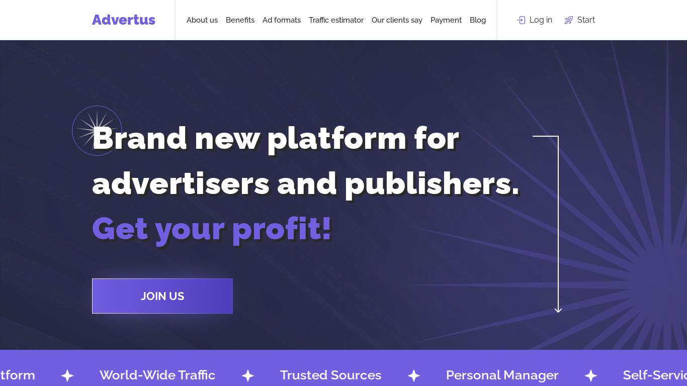 Advertus - ad tech monetization tool for publishers.